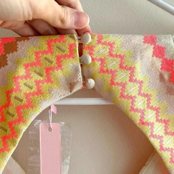 Minuet Aztec Print Neon and Gold Cocktail Dress, Open Back Dress, Medium - Picture 13 of 16